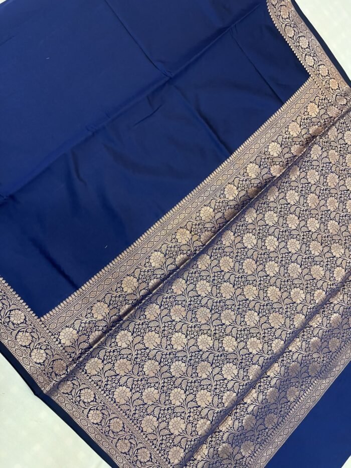 KashiFab Plain with border and pallu semi silk sarees online - Banaras / Varanasi silk saree - view 5