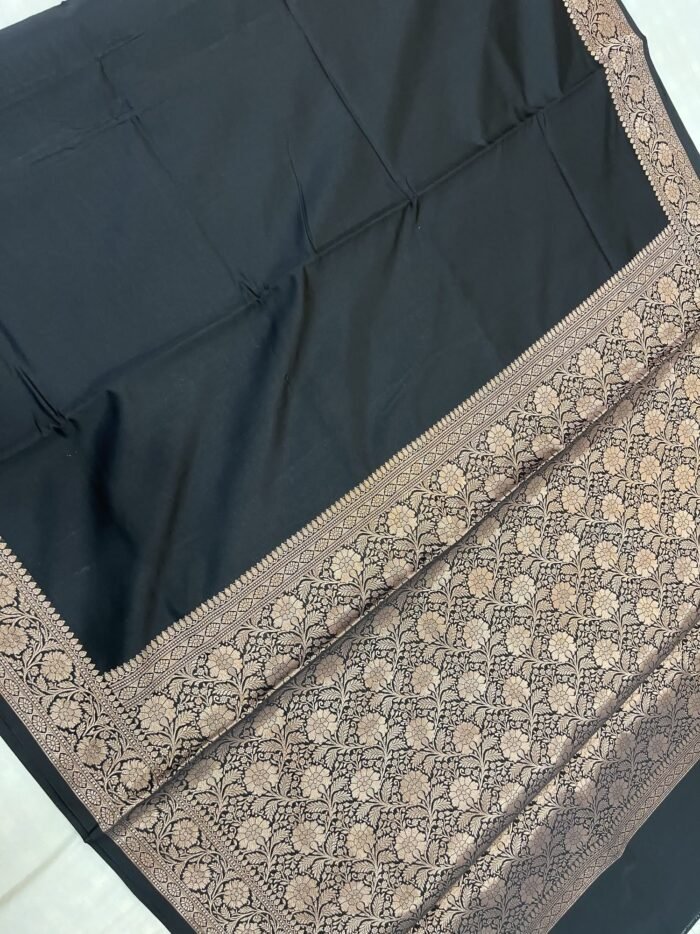 KashiFab Plain with border and pallu semi silk sarees online - Banaras / Varanasi silk saree - view 8