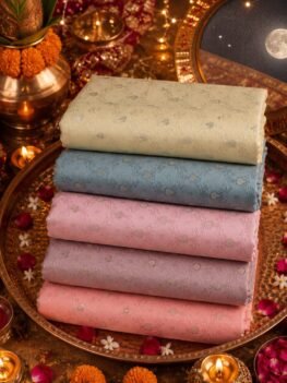 KashiFab POLY STAPLE MEENA BUTI 44" online - authentic Varanasi weave