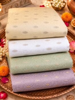 KashiFab POLY STAPLE MEENA BUTI 44" online - authentic Varanasi weave