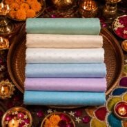 KashiFab POLY STAPLE MEENA BUTI 44"” online - authentic Varanasi weave