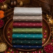 KashiFab POLY STAPLE MEENA BUTI 44" online - authentic Varanasi weave