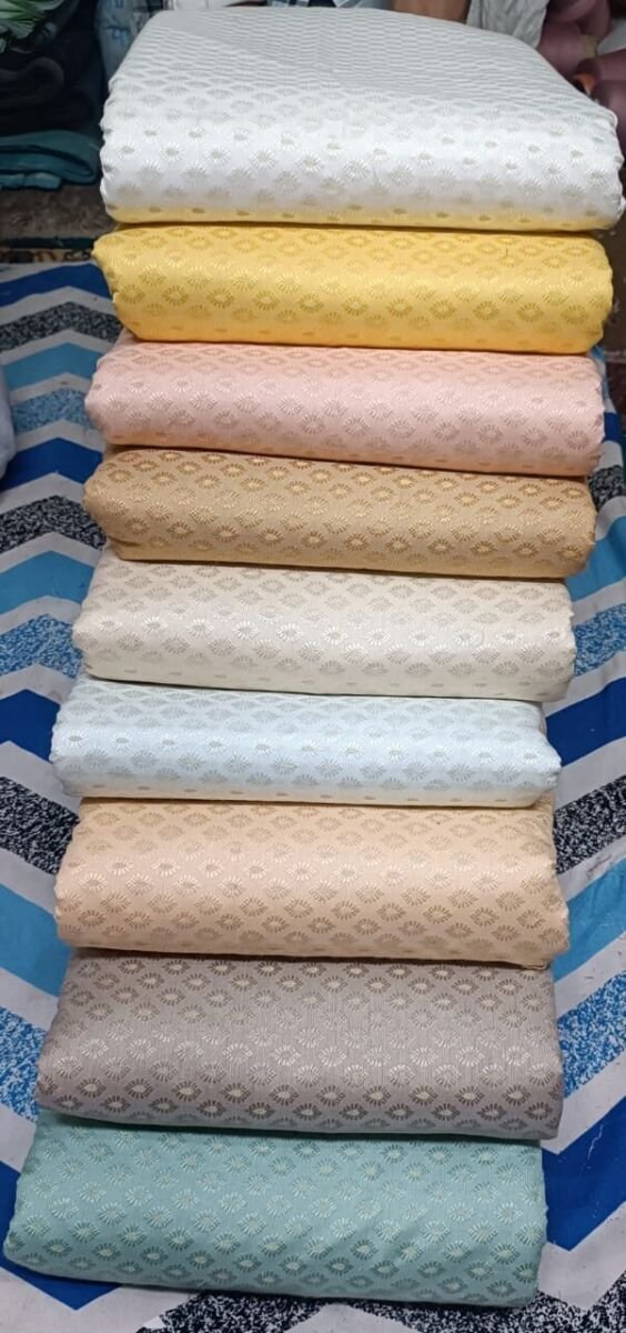 KashiFab POLY STAPLE MEENA BUTI 44" KashiFab POLY STAPLE MEENA BUTI 44" online - authentic Varanasi weave