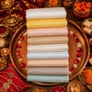 KashiFab POLY STAPLE MEENA BUTI 44" online - authentic Varanasi weave