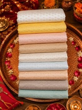 KashiFab POLY STAPLE MEENA BUTI 44" online - authentic Varanasi weave