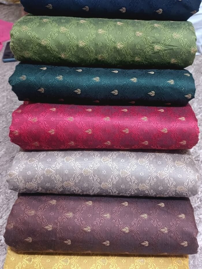 KashiFab POLY STAPLE MEENA BUTI 44" online - authentic Varanasi weave