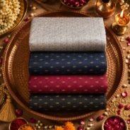 KashiFab POLY STAPLE MEENA BUTI 44" online - authentic Varanasi weave