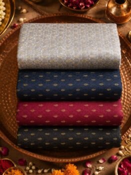 KashiFab POLY STAPLE MEENA BUTI 44" online - authentic Varanasi weave