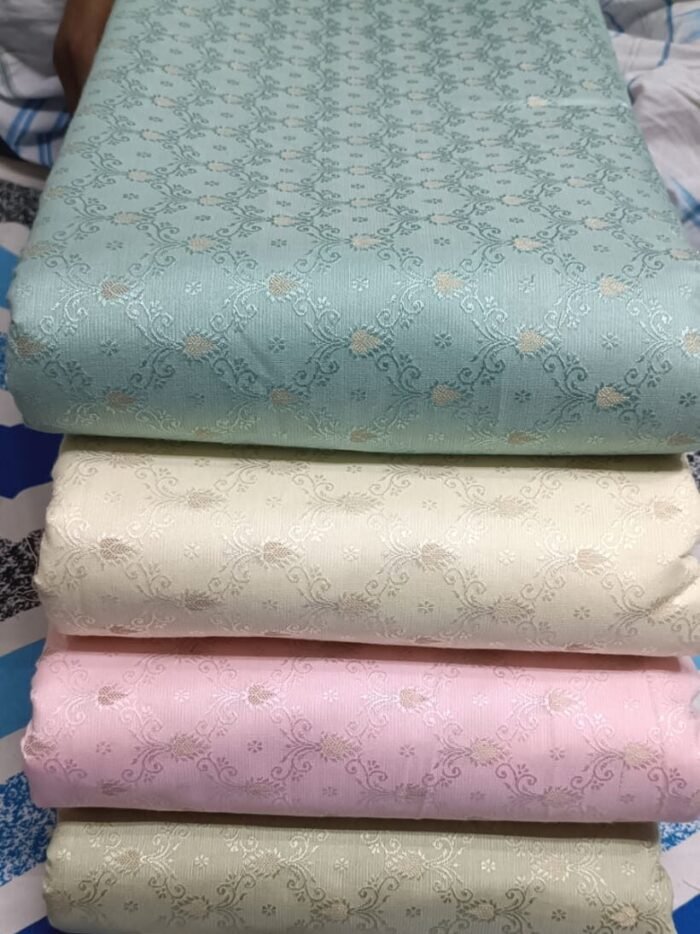 KashiFab POLY STAPLE MEENA BUTI 44" KashiFab POLY STAPLE MEENA BUTI 44" online - authentic Varanasi weave