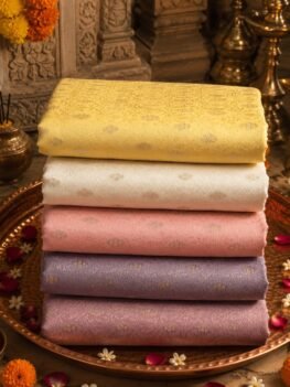 KashiFab POLY STAPLE MEENA BUTI 44" online - authentic Varanasi weave