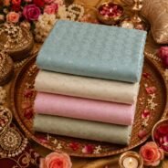 KashiFab POLY STAPLE MEENA BUTI 44" online - authentic Varanasi weave