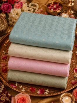 KashiFab POLY STAPLE MEENA BUTI 44" online - authentic Varanasi weave