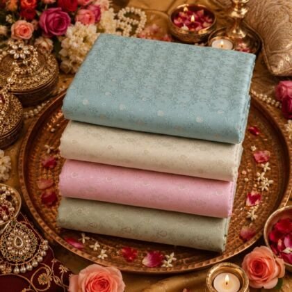 KashiFab POLY STAPLE MEENA BUTI 44" online - authentic Varanasi weave