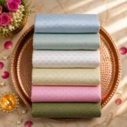 KashiFab POLY STAPLE MEENA BUTI 44" online - authentic Varanasi weave