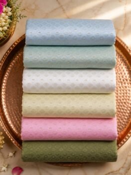 KashiFab POLY STAPLE MEENA BUTI 44" online - authentic Varanasi weave