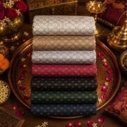 KashiFab POLY STAPLE MEENA BUTI 44" online - authentic Varanasi weave