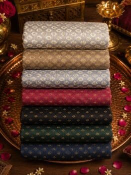 KashiFab POLY STAPLE MEENA BUTI 44" online - authentic Varanasi weave