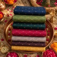 KashiFab POLY STAPLE MEENA BUTI 44" online - authentic Varanasi weave