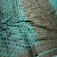 KashiFab Pure chiffon khaddi antique zari buti sarees online - Banaras / Varanasi silk saree - view 5