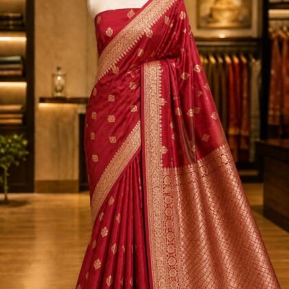 KashiFab Pure Katan Silk Sarees - AYU #10157 lifestyle cover - boutique display