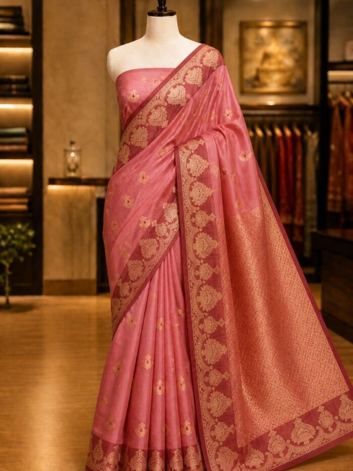 KashiFab Pure Katan Silk Sarees - AYU #10149 lifestyle cover - boutique display