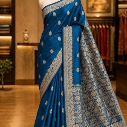KashiFab Pure Katan Silk Sarees - AYU #10173 lifestyle cover - boutique display