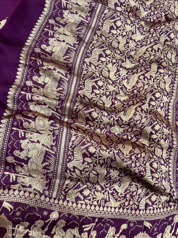 KashiFab Pure katan Silk Sarees - AYU #10579 KashiFab Pure katan Silk Sarees - AYU #10579 online - authentic Varanasi weave