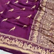 KashiFab Pure katan Silk Sarees - AYU #10579 online - authentic Varanasi weave