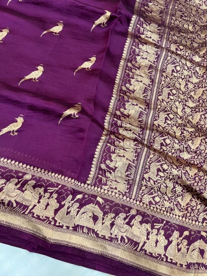 KashiFab Pure katan Silk Sarees - AYU #10579 KashiFab Pure katan Silk Sarees - AYU #10579 online - authentic Varanasi weave