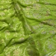 KashiFab Pure Khaddi Georgette hand filling dye sarees online - Banaras / Varanasi silk saree - view 4