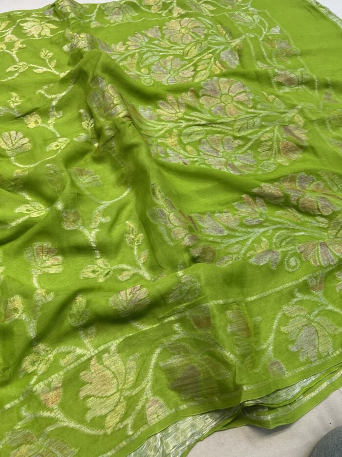 KashiFab Pure Khaddi Georgette hand filling dye sarees 4 KashiFab Pure Khaddi Georgette hand filling dye sarees online - Banaras / Varanasi silk saree - view 4