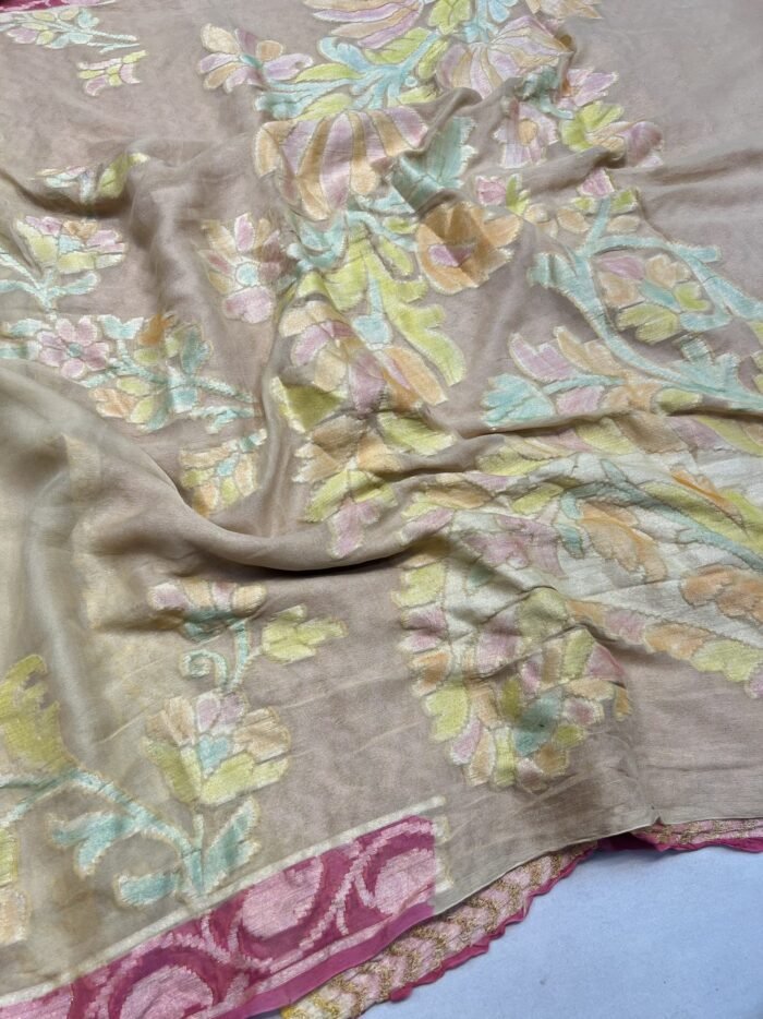 KashiFab Pure Khaddi Georgette hand filling dye sarees 5 KashiFab Pure Khaddi Georgette hand filling dye sarees online - Banaras / Varanasi silk saree - view 5