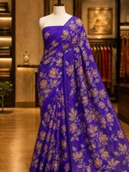 KashiFab Pure Khaddi Georgette hand filling dye sarees - AYU #7187 lifestyle cover - boutique display