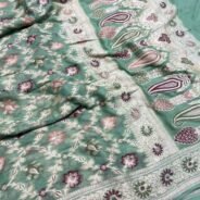KashiFab Pure Khaddi Georgette meenakari jaal sarees online - Banaras / Varanasi silk saree - view 6