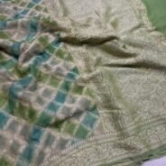 KashiFab Pure khaddi georgette rangkaat hand dye sarees online - Banaras / Varanasi silk saree - view 2