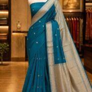 KashiFab Pure Mashru Katan - AYU #10656 lifestyle cover - boutique display