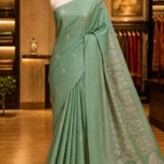 KashiFab Pure Mashru Katan Saree - AYU #10675 lifestyle cover - boutique display