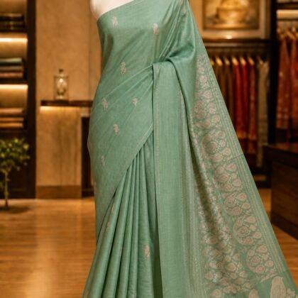 KashiFab Pure Mashru Katan Saree - AYU #10675 lifestyle cover - boutique display