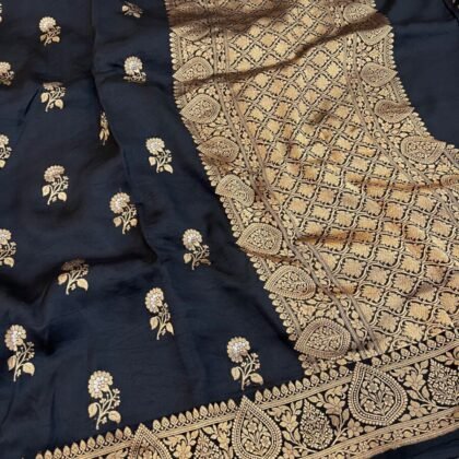 KashiFab Pure Mashru Katan Saree - AYU #10682 online - authentic Varanasi weave