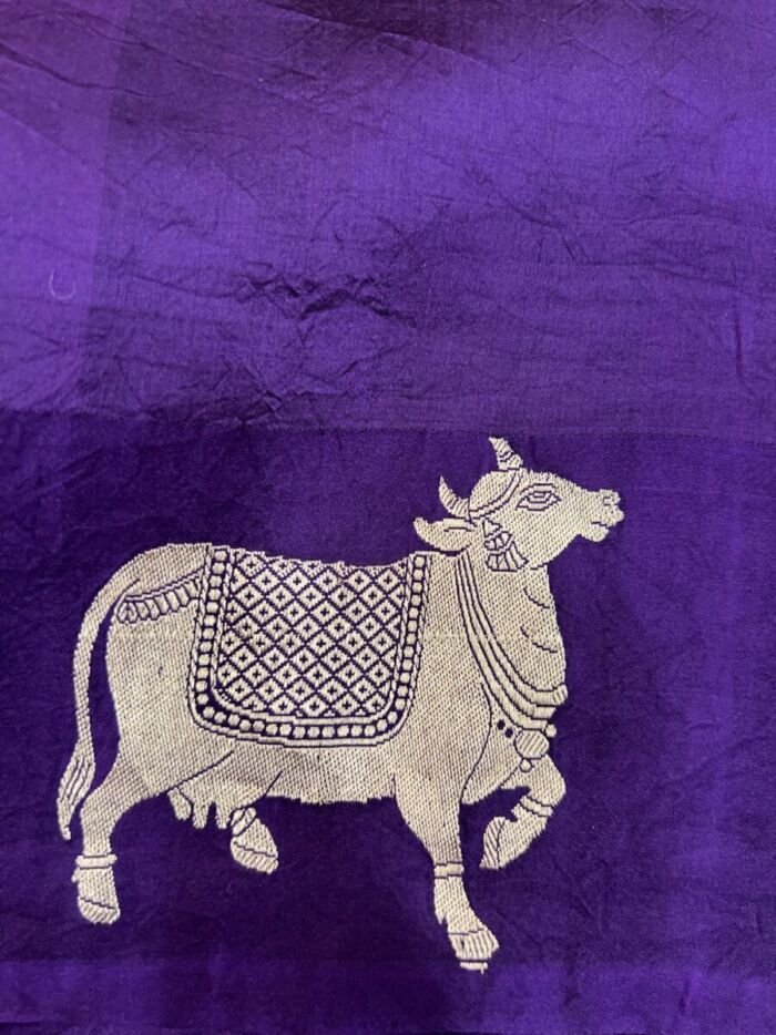 KashiFab Pure Mashru Katan Saree - AYU #10648 KashiFab Pure Mashru Katan Saree - AYU #10648 online - authentic Varanasi weave