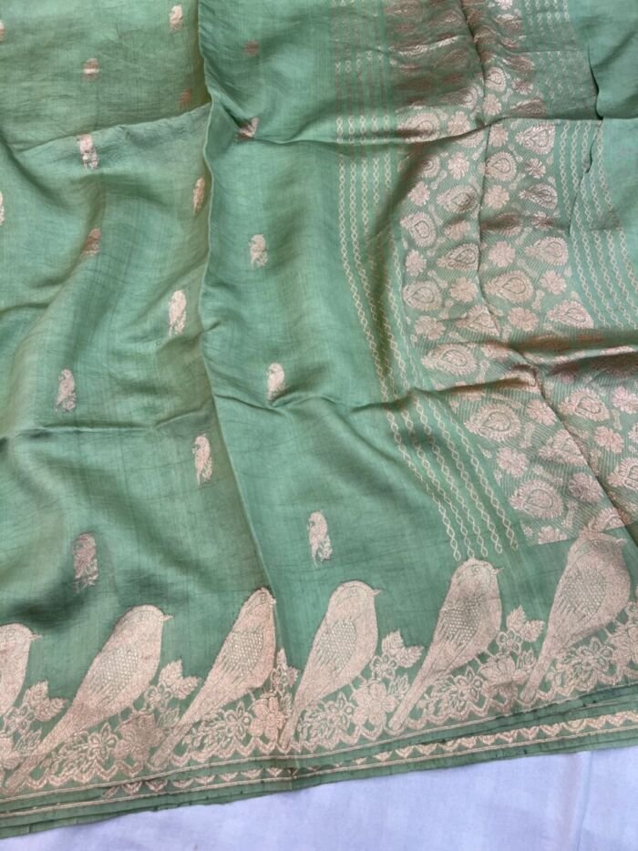 KashiFab Pure Mashru Katan Saree - AYU #10675 online - authentic Varanasi weave