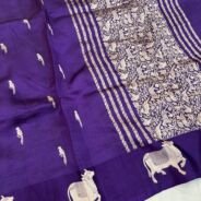 KashiFab Pure Mashru Katan Saree - AYU #10648 online - authentic Varanasi weave