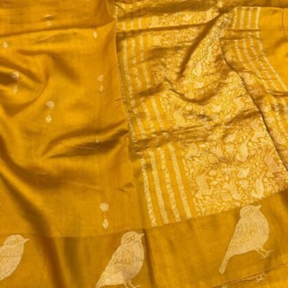 KashiFab Pure Mashru Katan Saree - AYU #10670 online - authentic Varanasi weave