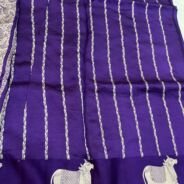 KashiFab Pure Mashru Katan Saree - AYU #10648 online - authentic Varanasi weave
