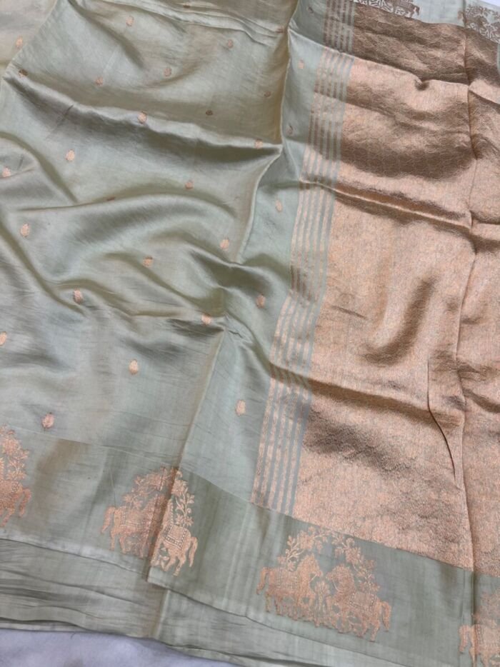 KashiFab Pure Mashru Katan Sarees - AYU #10641 online - authentic Varanasi weave