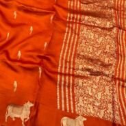 KashiFab Pure Mashru Katan Sarees - AYU #10586 online - authentic Varanasi weave