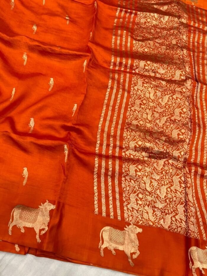 KashiFab Pure Mashru Katan Sarees - AYU #10586 KashiFab Pure Mashru Katan Sarees - AYU #10586 online - authentic Varanasi weave