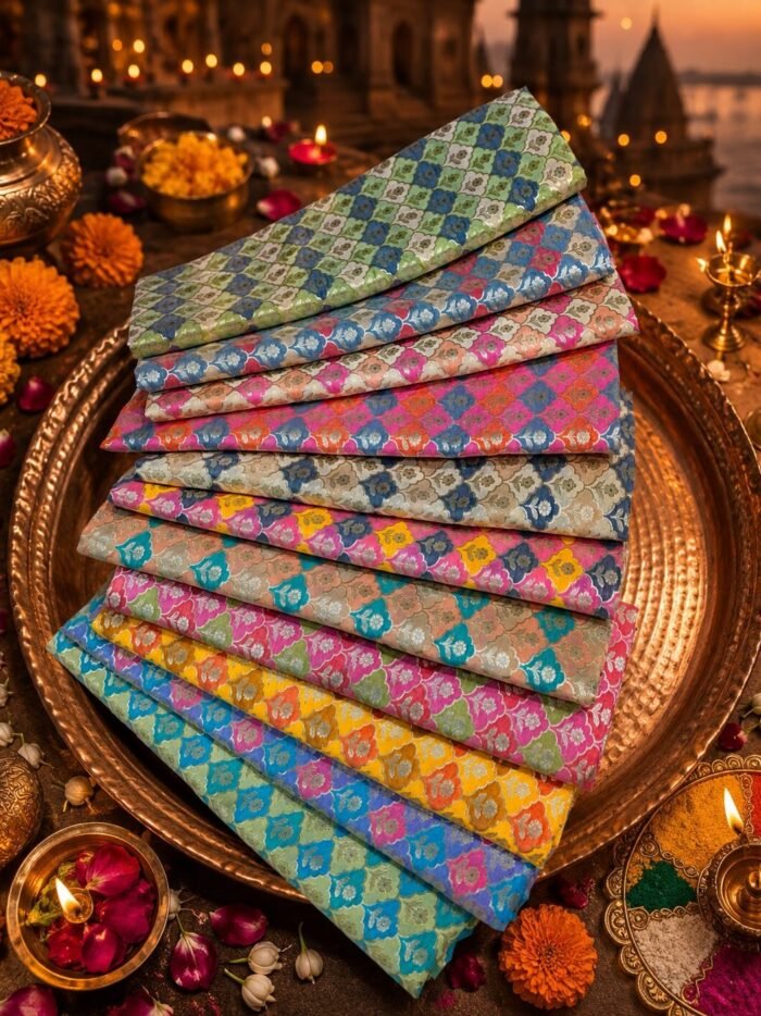 KashiFab RANGKAT BROCADE 44" online - authentic Varanasi weave