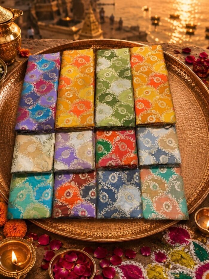 KashiFab RANGKAT BROCADE 44" online - authentic Varanasi weave