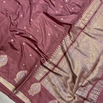 KashiFab Raw mango chiniya silk sarees online - Banaras / Varanasi silk saree - view 2